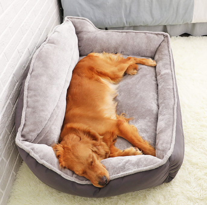 Calming Plush Dog Bed — Washable Anti-Anxiety Pet Cushion