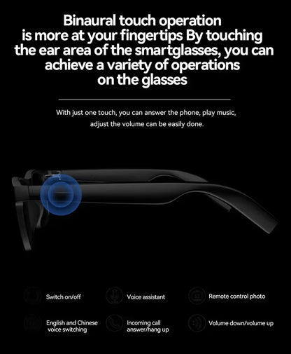 Lenovo 8K AI Smart Glasses Bluetooth Voice Assistant Music Photochromic Sunglasses