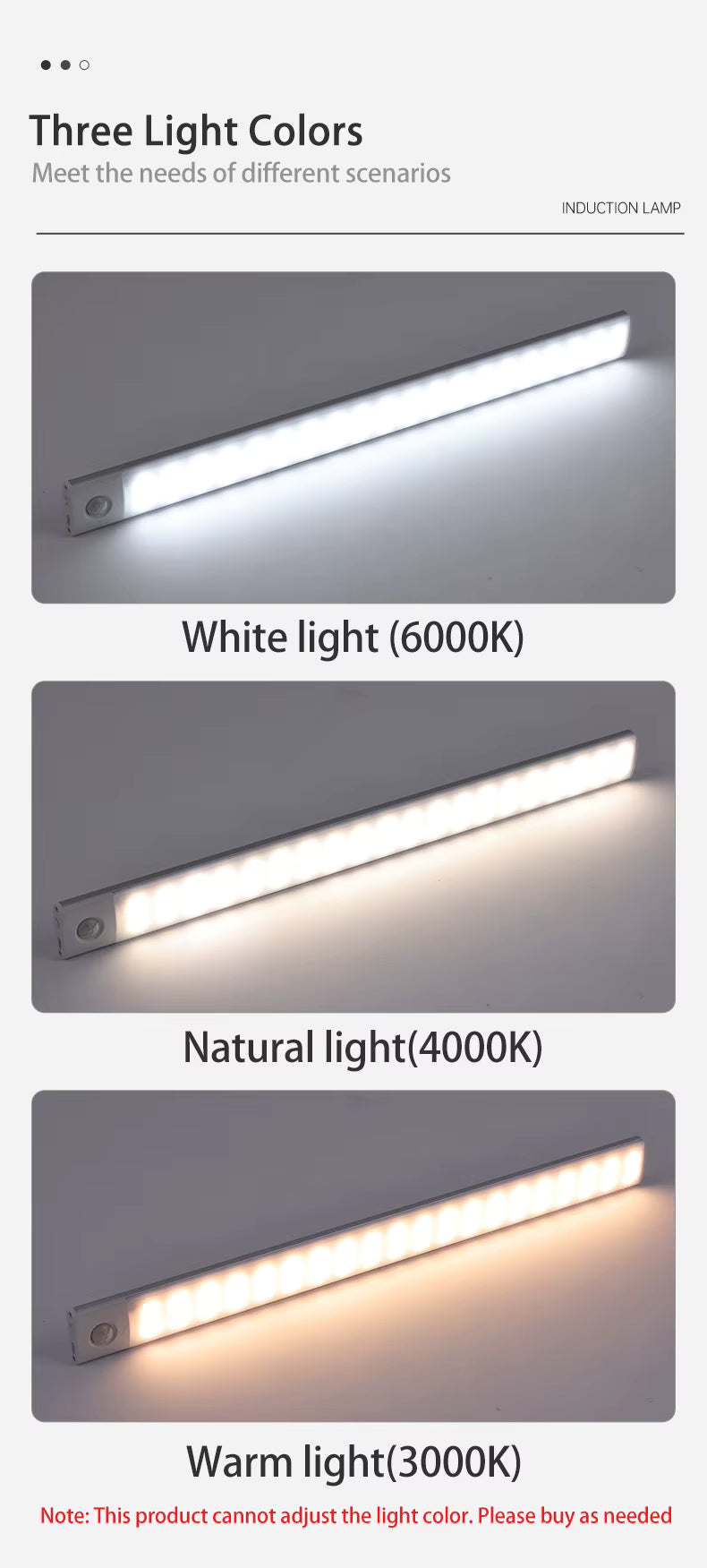 LED Cabinet Light USB-C Rechargeable Motion Sensor Kitchen Wardrobe Lamp