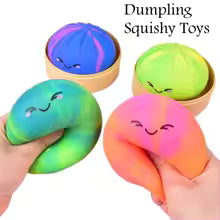 Dumpling Bao Bun Squishy Toy â€” Stress Relief Fidget for Kids & Adults