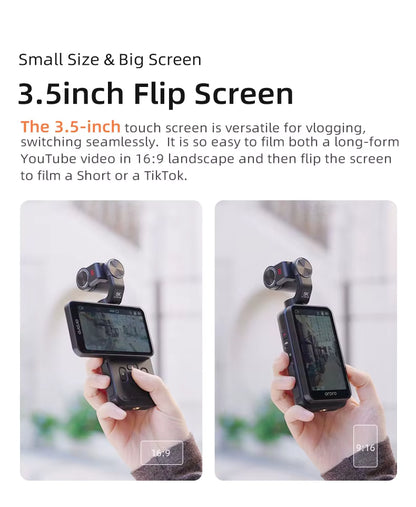 Ordro M5 5K Vlog Camera Kit Action Pocket Camcorder with Wireless Microphone for YouTuber Video Recording