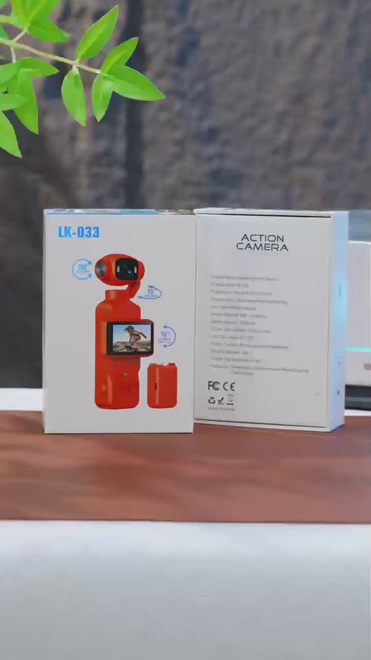 4K Handheld Action Camera HD 180Â° Rotatable Lens Electronic Anti-shake Pocket Vlog Camera with Fill Light for Outdoor Sports